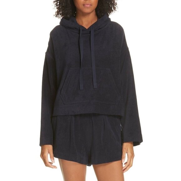 Vince Loose Boxy Hoodie Sweater Blue Pullover XS - Picture 1 of 7
